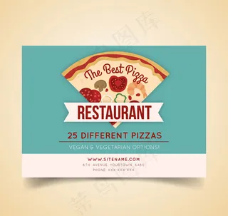 披萨餐馆卡片