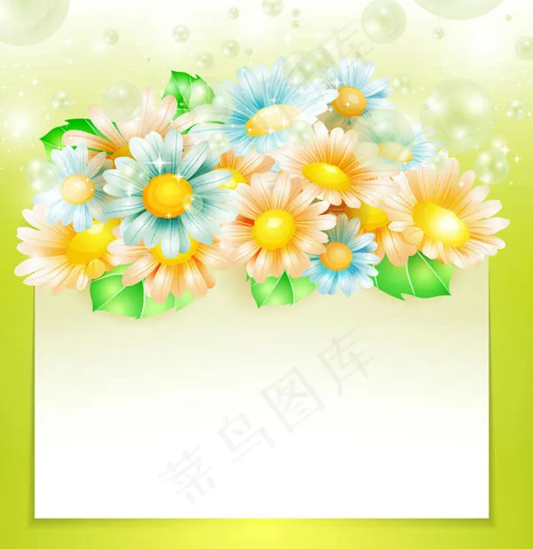 太阳菊文本背景eps,ai矢量模版下载