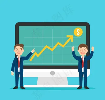 电脑和商务男子 电脑和商务男子