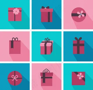 红色礼盒图标,免抠元素