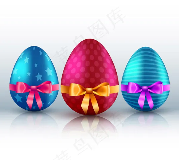 蝴蝶结装饰彩蛋ai矢量模版下载