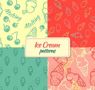 夏季雪糕无缝背景