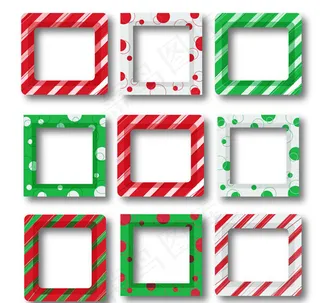 圣诞花纹照片边框