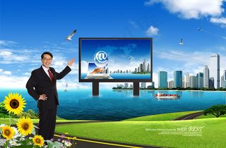 商务科技展示,背景元素