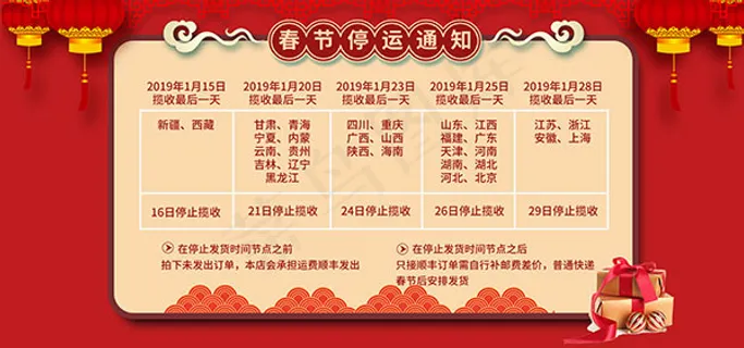 春节停运通知