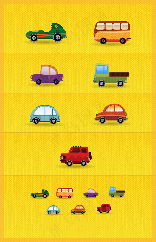 卡通迷你交通工具