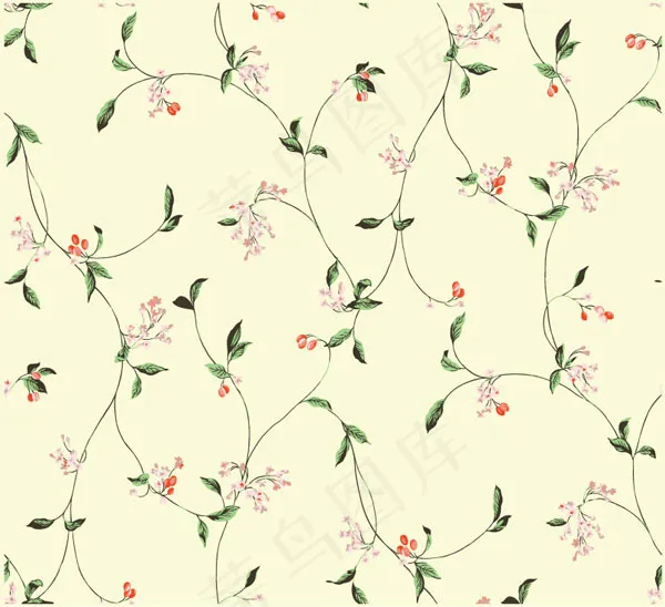 素雅小花花纹ai矢量模版下载