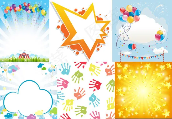 卡通风格背景eps,ai矢量模版下载