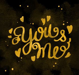 金色你和我艺术字