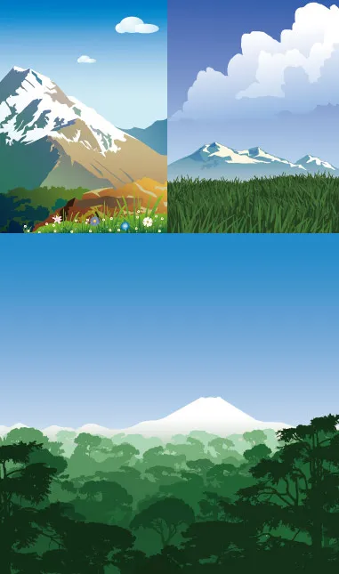 雪山风光矢量