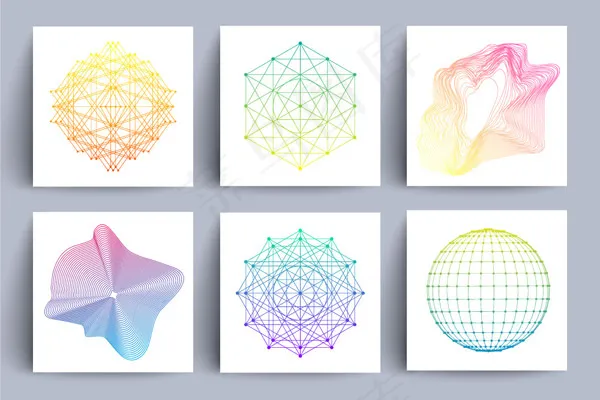 线条波点背景eps,ai矢量模版下载