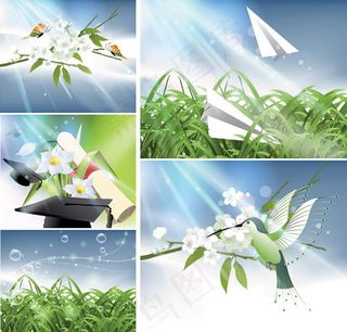 鸟语花香自然风景