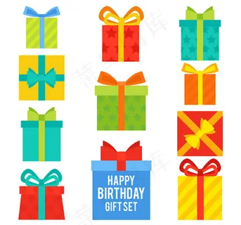 彩色生日礼盒