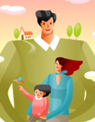 立体卡通风格人物_一家三口