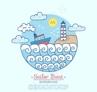 海上的渔船风景