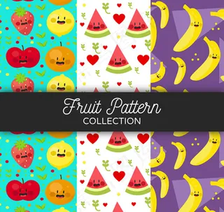 笑脸水果无缝背景