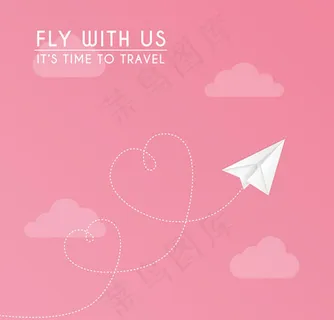 天空中的纸飞机