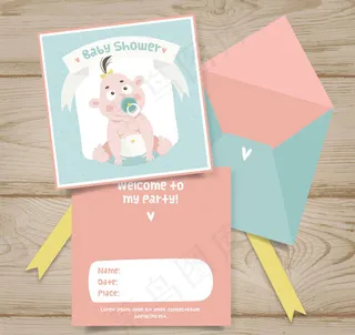 迎婴派对邀请卡