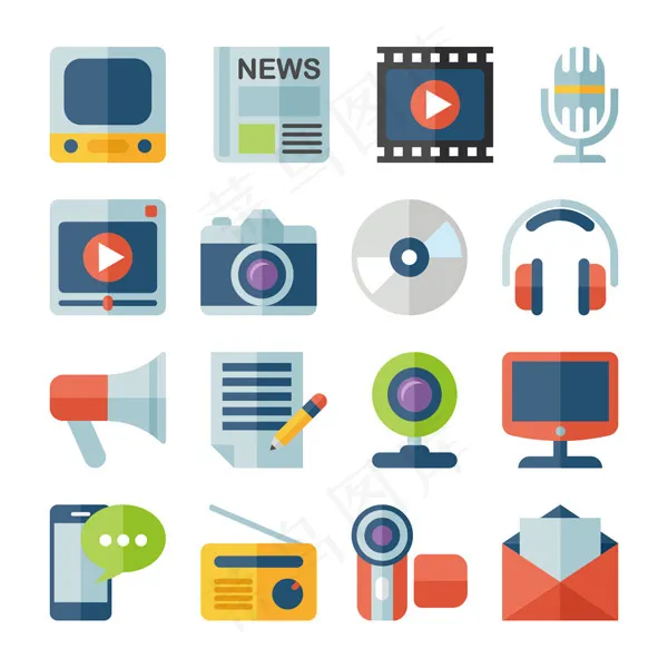 影音娱乐设备图标,免抠元素eps,ai矢量模版下载