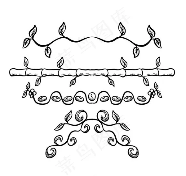 手绘植物矢量,免抠元素ai矢量模版下载