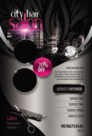 理发美发美女海报