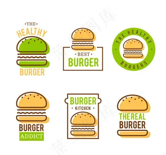 绿色汉堡包店标志