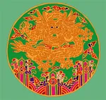 中国古典圆形龙图案ai矢量模版下载