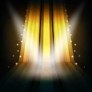 黄金色舞台聚光灯