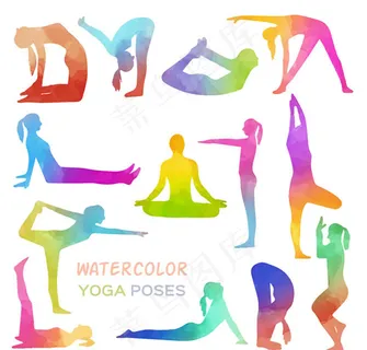 瑜伽人物姿势剪影 瑜伽人物姿势剪影