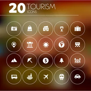 精致旅行图标,免抠元素