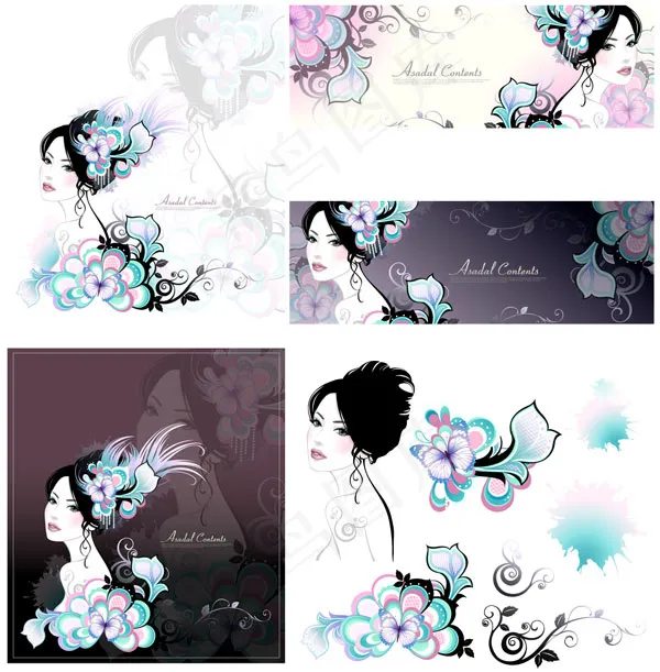 女人花矢量ai矢量模版下载