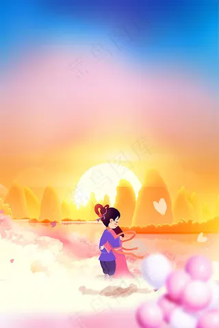七夕鹊桥会背景