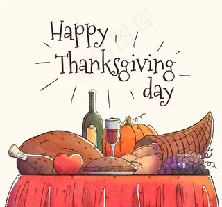 感恩节餐桌矢量
