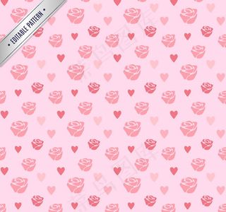 玫瑰爱心无缝背景