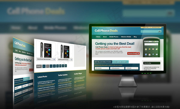 智能手机展示网页psd模版下载