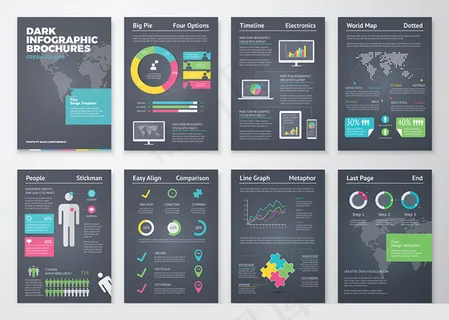 黑色ppt信息图表