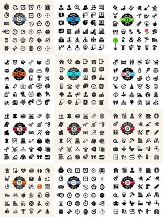 黑色简约图标,免抠元素,背景元素