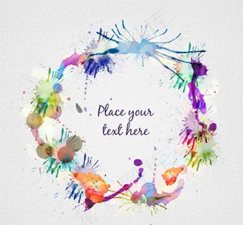 水彩墨迹圆环背景