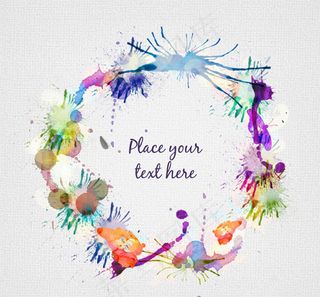 水彩墨迹圆环背景