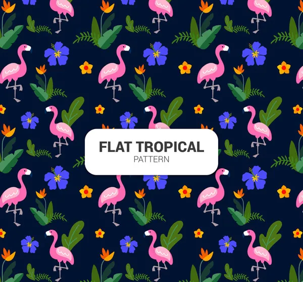 热带花鸟无缝背景ai矢量模版下载