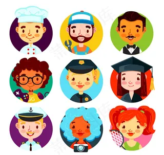 卡通职业人物头像
