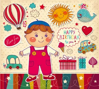 男孩生日剪贴画