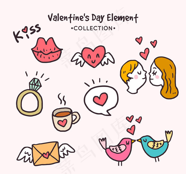 手绘情人节元素