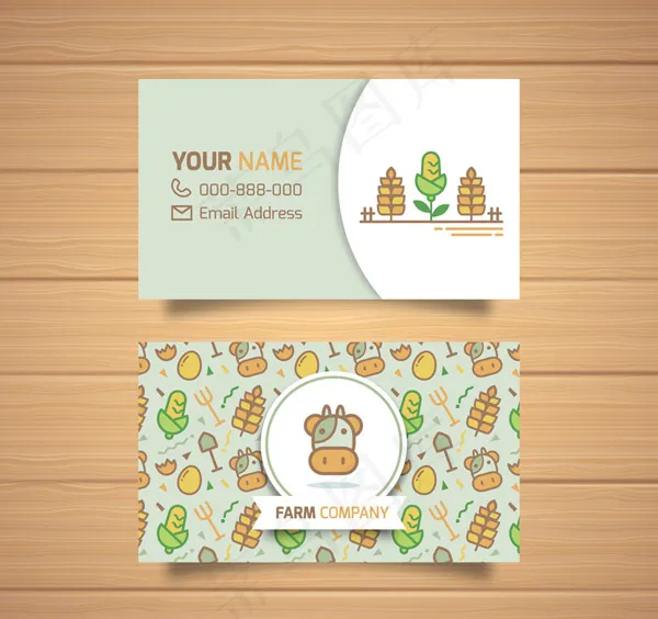 农场商务名片ai矢量模版下载