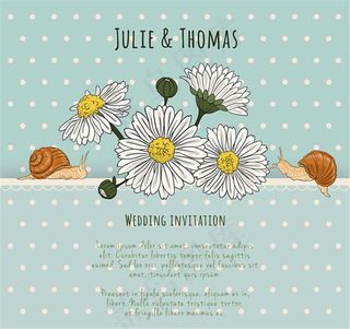 手绘婚礼海报矢量