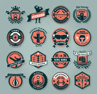 健身俱乐部标签,免抠元素