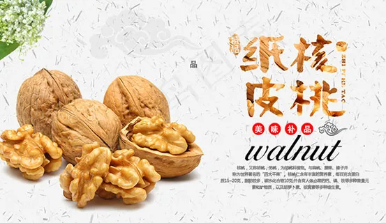 纸皮核桃宣传海报 纸皮核桃宣传海报