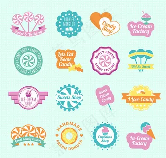 彩色糖果标签,免抠元素