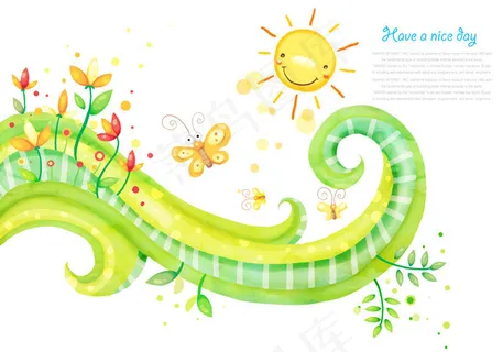 蝴蝶花朵插画 蝴蝶花朵插画