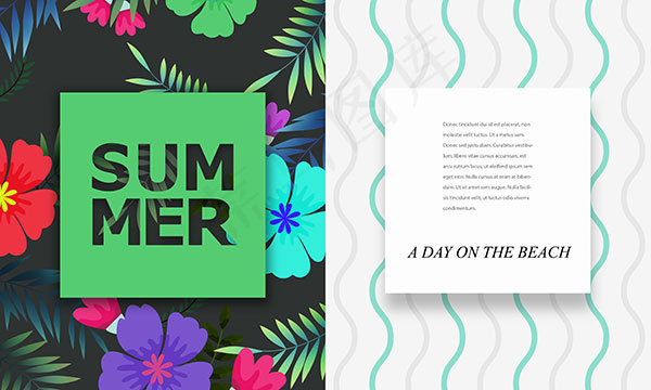 清新夏日花朵海报